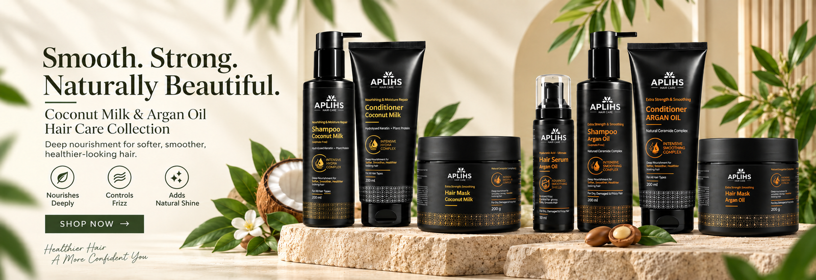 APLIHS Coconut Milk and Argan Oil Hair Care Collection — Smooth. Strong. Naturally Beautiful.